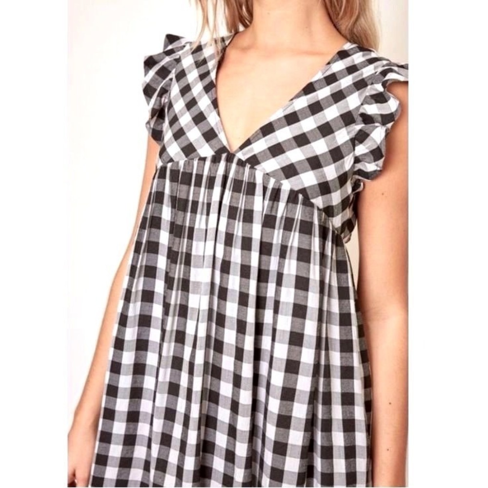 Dark Academia Grunge Plaid Babydoll Dress S Ruffle Goth Punk Preppy Schoolgirl